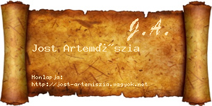 Jost Artemíszia névjegykártya